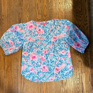 Lilly Pulitzer Pink and Blue Floral Top